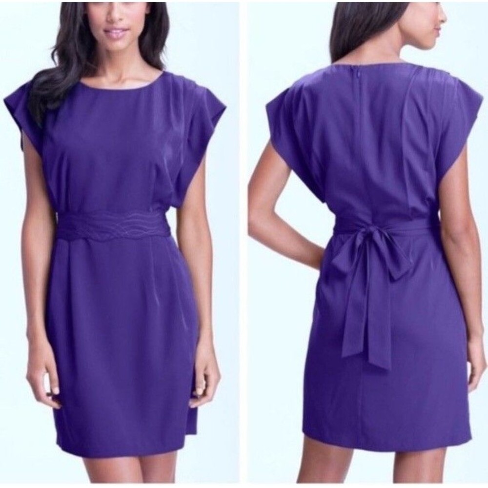 Eliza J Purple Dress with Waist Tie